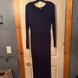 Chic Deep Blue Long Sleeve Dress